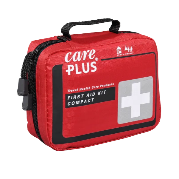 Trousse de secours compacte fermée avec Compresses, pansement, bandage d’urgence, rouleau de bande auto-adhésive, paire de gants en vinyle, lingettes imbibées d’alcool, ciseaux de premiers secours (petits), pincette, épingles de sûreté