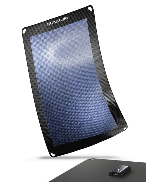 Panneau solaire Flex Sunslice de 6W -vue qui montre qu'il est est flexible