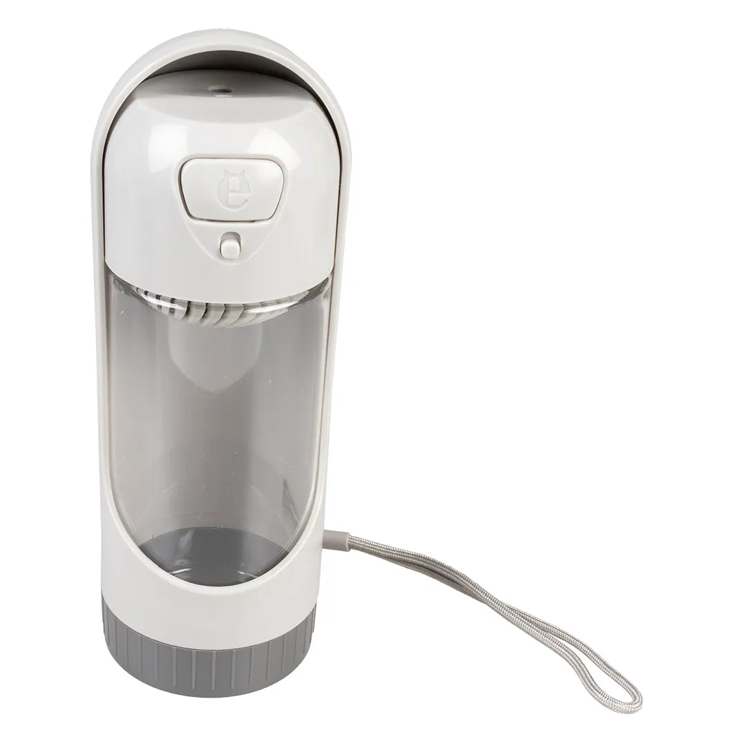Bouteille d'eau compacte pour chien en version blanche vue dans son entièreté
