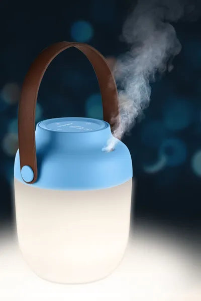 Diffuseur d’huiles essentielles et lanterne portable – mise en situation avec le système de diffusion actif