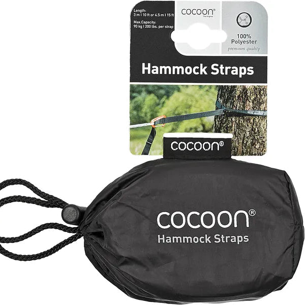 Sangles de suspension pour hamac de Cocoon - Vue de l’emballage et de son étiquette