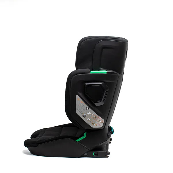 Siège auto pliable Wallaroo 2.0 i-Size (100–150 cm) – vue de profil avec le dossier abaissé
