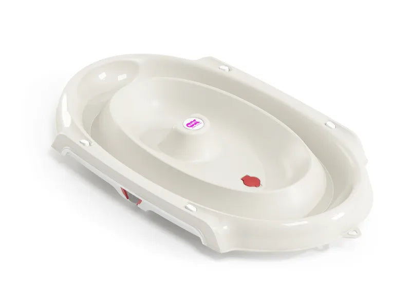 Baignoire pliable pour bébé couleur écru – vue de profil pliée