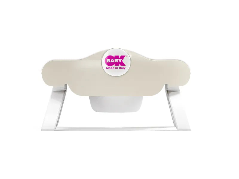 Pot bébé pliable 3-en-1 couleur écru – vue dépliée de face