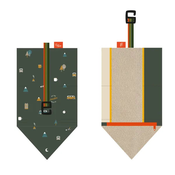 Sac à épices ou à couverts Roadtyping motif camping – vue de la face intérieure et extérieure