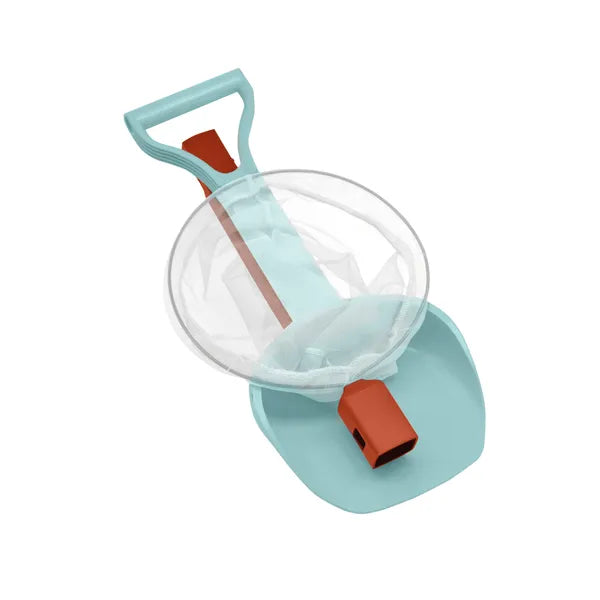 Set de plage 2-en-1 épuisette et pelle de Schildkröt – vue en version fermée dans son intégralité