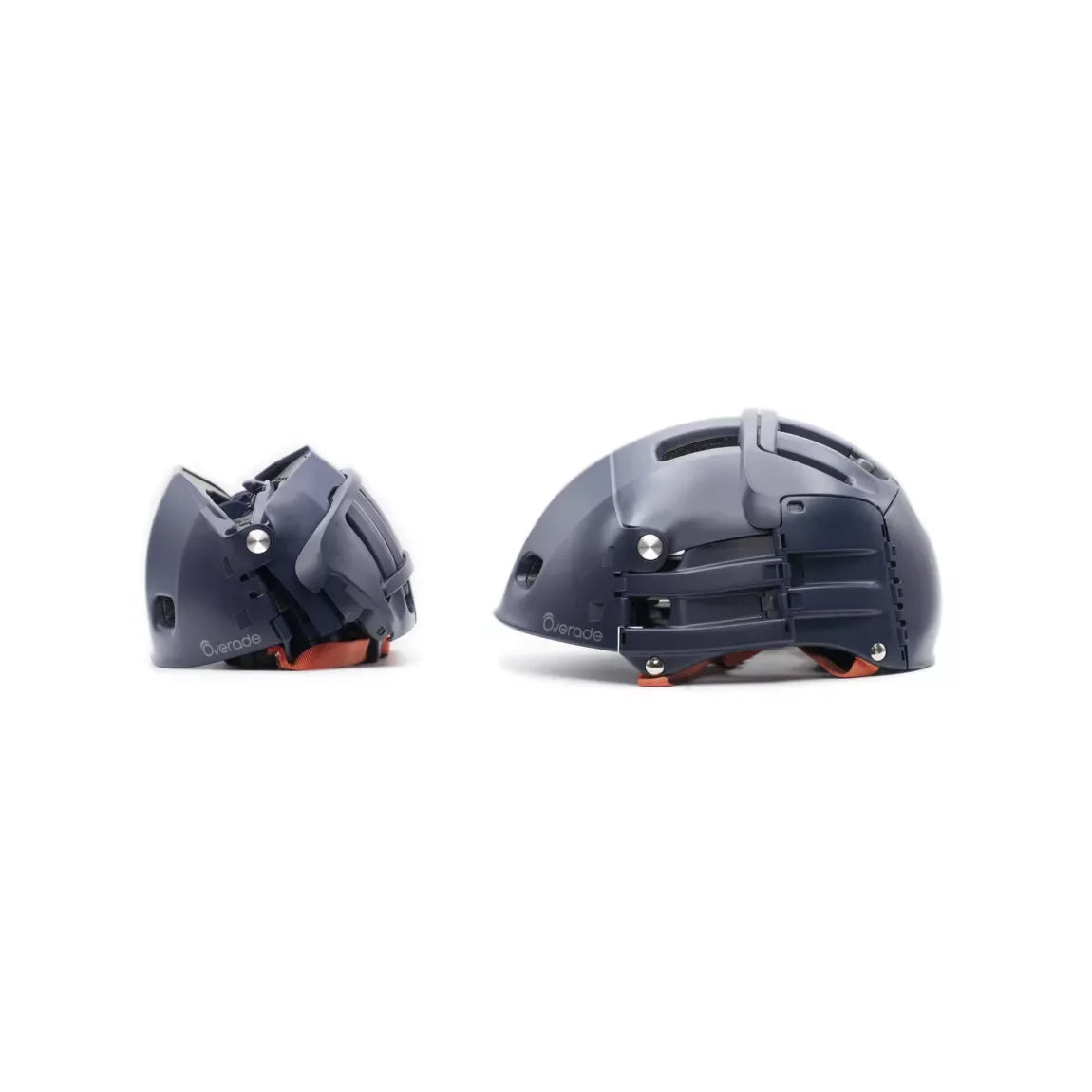 casque bleu Overade - deux casques un en vue latérale et l'autre plié