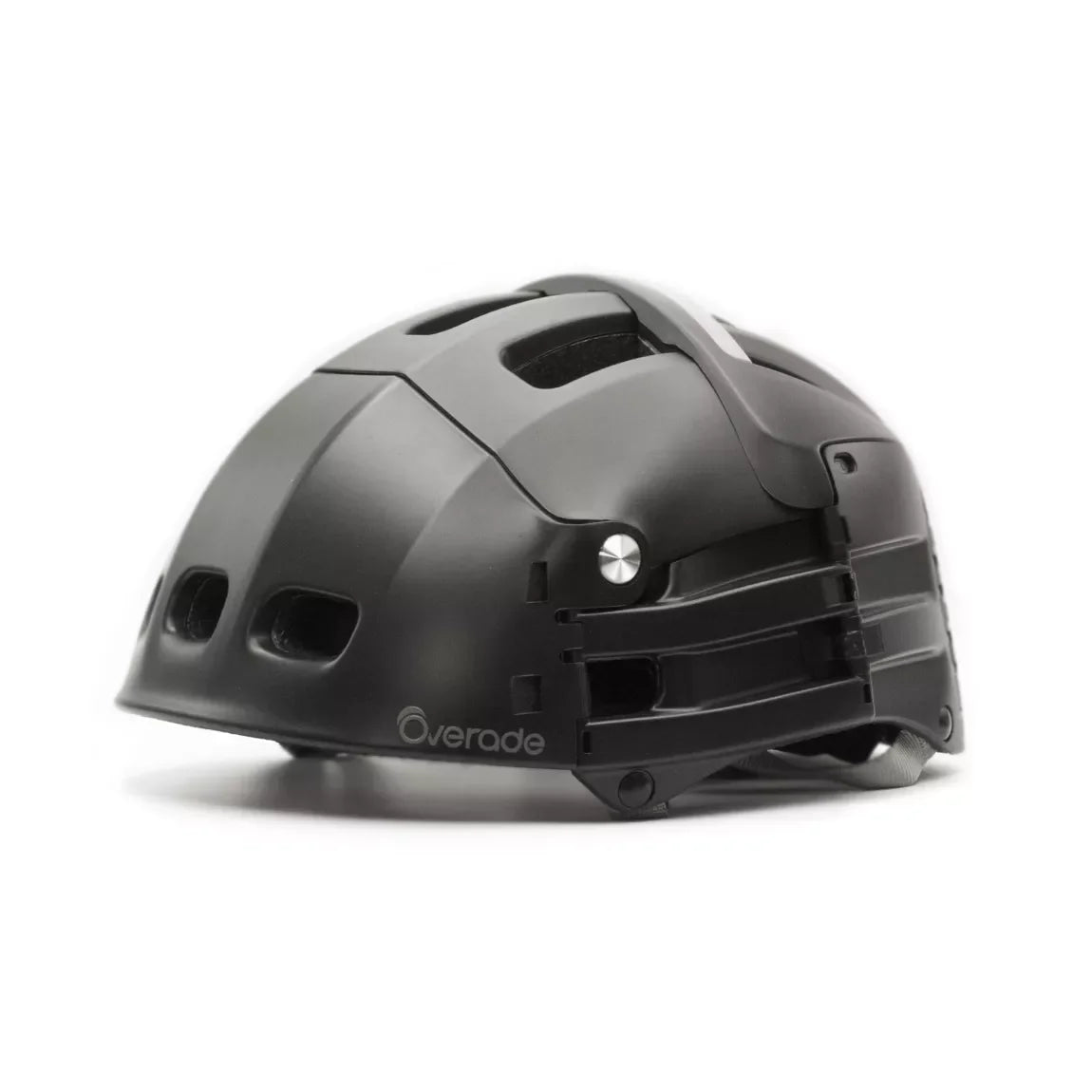 Casque noir Overade – vue complète du casque en position latérale