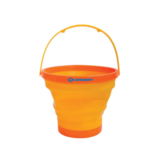 Seau de plage pliable couleur orange Schildkröt- version ouvert avec la hanse soulevée 