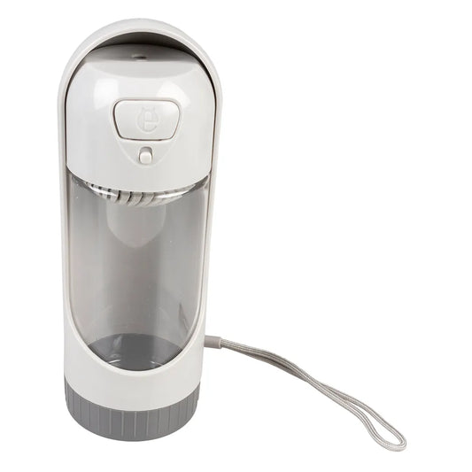 Bouteille d'eau compacte pour chien en version blanche vue dans son entièreté 