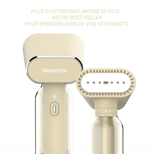 Défroisseur couleur crème  - gros plan de la tête 