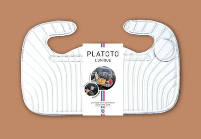 Platoto transparent - vue d'ensemble avec son emballage 