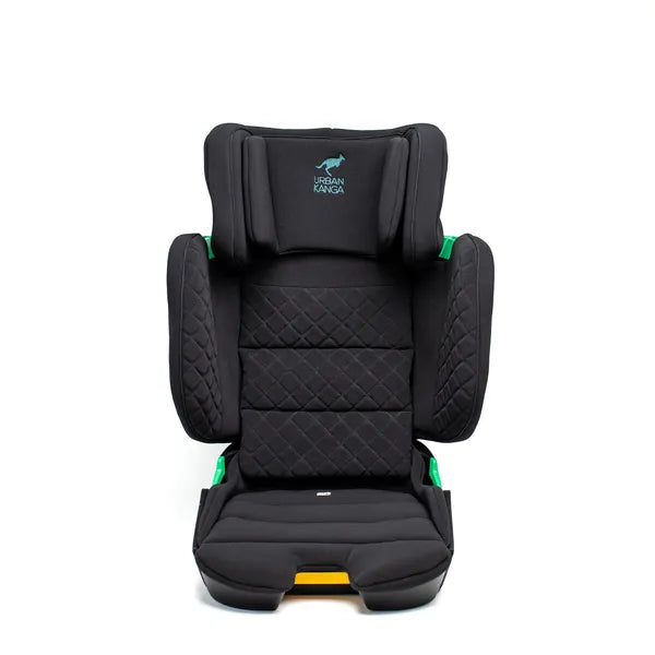  Siège auto pliable Wallaroo 2.0 i-Size (100–150 cm) – vue de face avec le dossier abaissé au maximum
