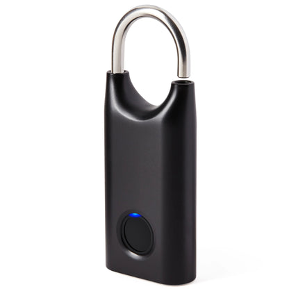 Cadenas biométrique à empreinte digitale noir – vue du cadenas semi-ouvert