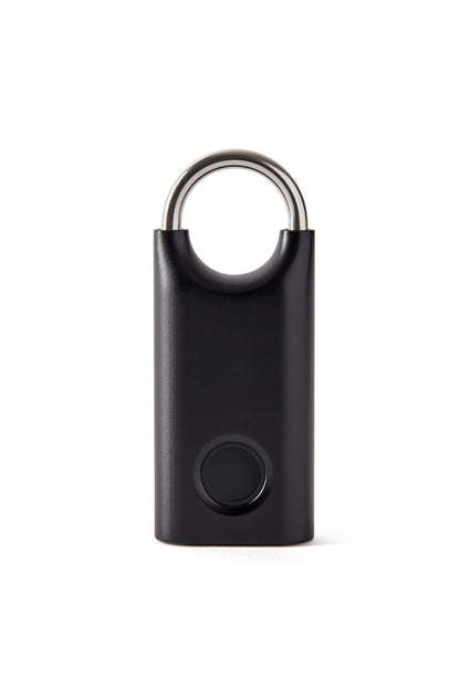 Cadenas biométrique à empreinte digitale noir – vue du cadenas fermé