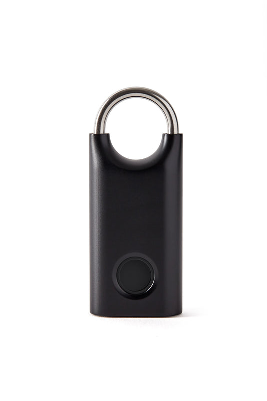 Cadenas biométrique à empreinte digitale noir – vue du cadenas fermé