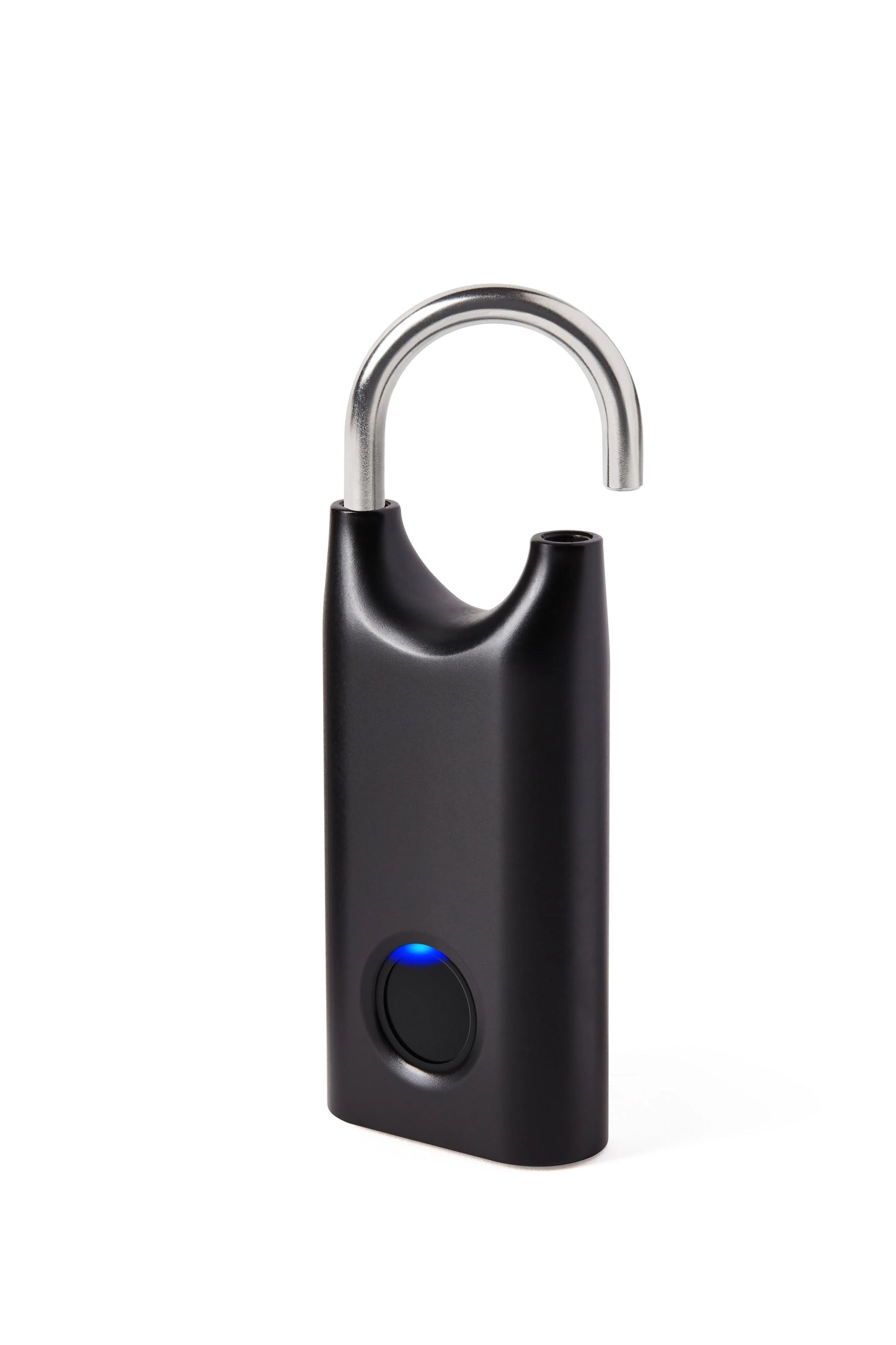 Cadenas biométrique à empreinte digitale noir – vue du cadenas ouvert