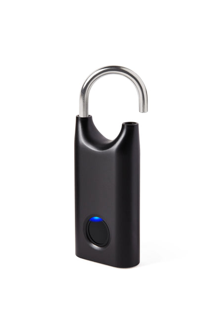 Cadenas biométrique à empreinte digitale noir – vue du cadenas ouvert