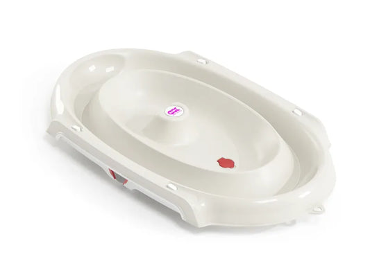 Baignoire pliable pour bébé couleur écru – vue de profil pliée