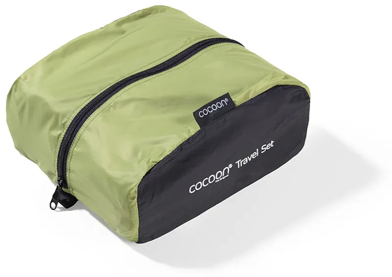 Kit de voyage ultraléger 5 pièces de Cocoon - Wasabi/noir - vue du sac 