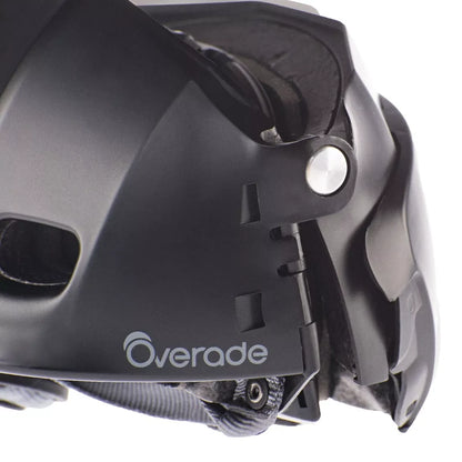 casque pliable noir overade - zoom sur le mécanisme qui permet de plier le casque