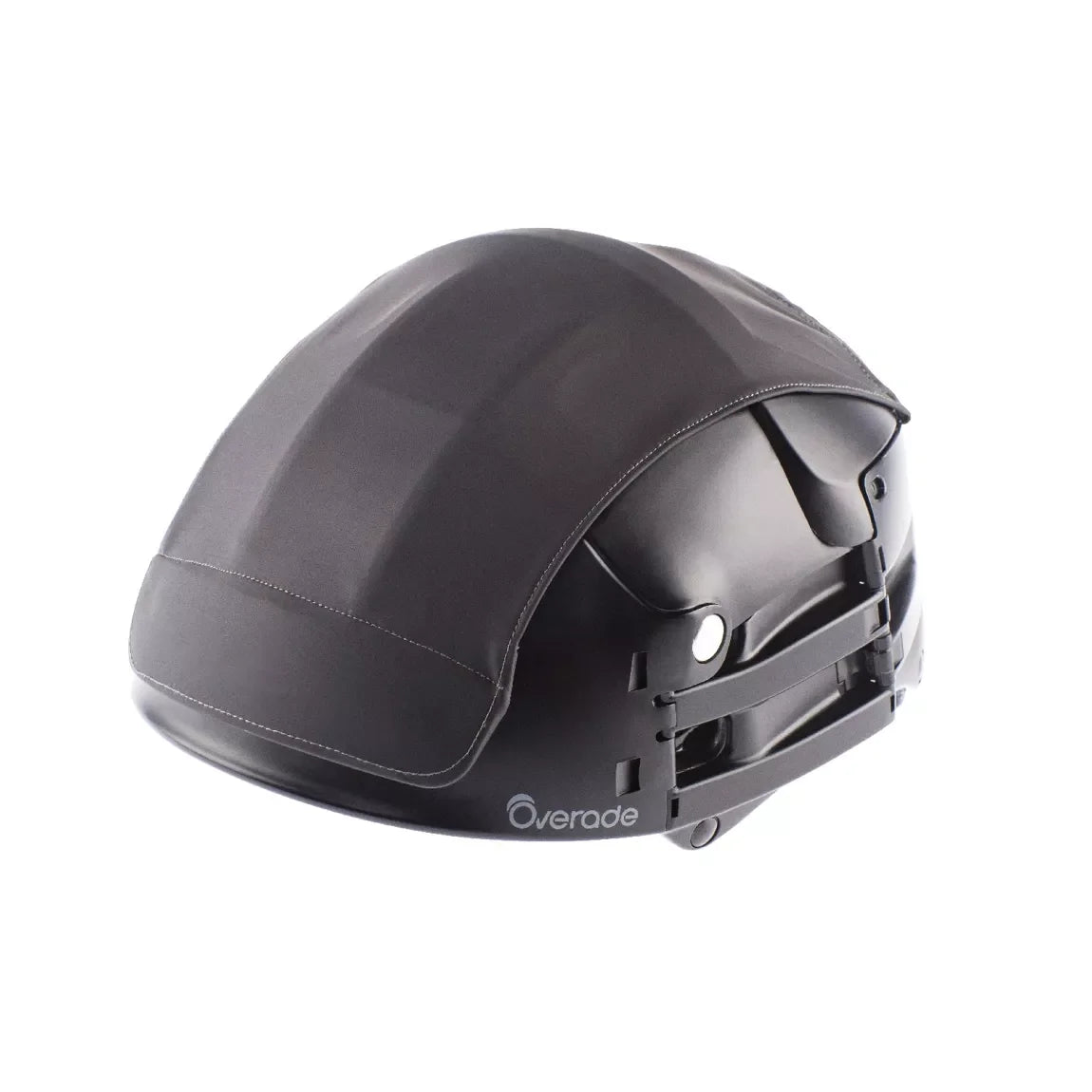 Couvre-casque noir amovible pour casque PLIXI FIT - mise en situation sur casque noir en vue latérale