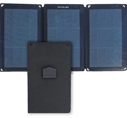 Panneaux solaires ultralégers et compacts de Sunslice - vue du 24W ouvert avec sa boite